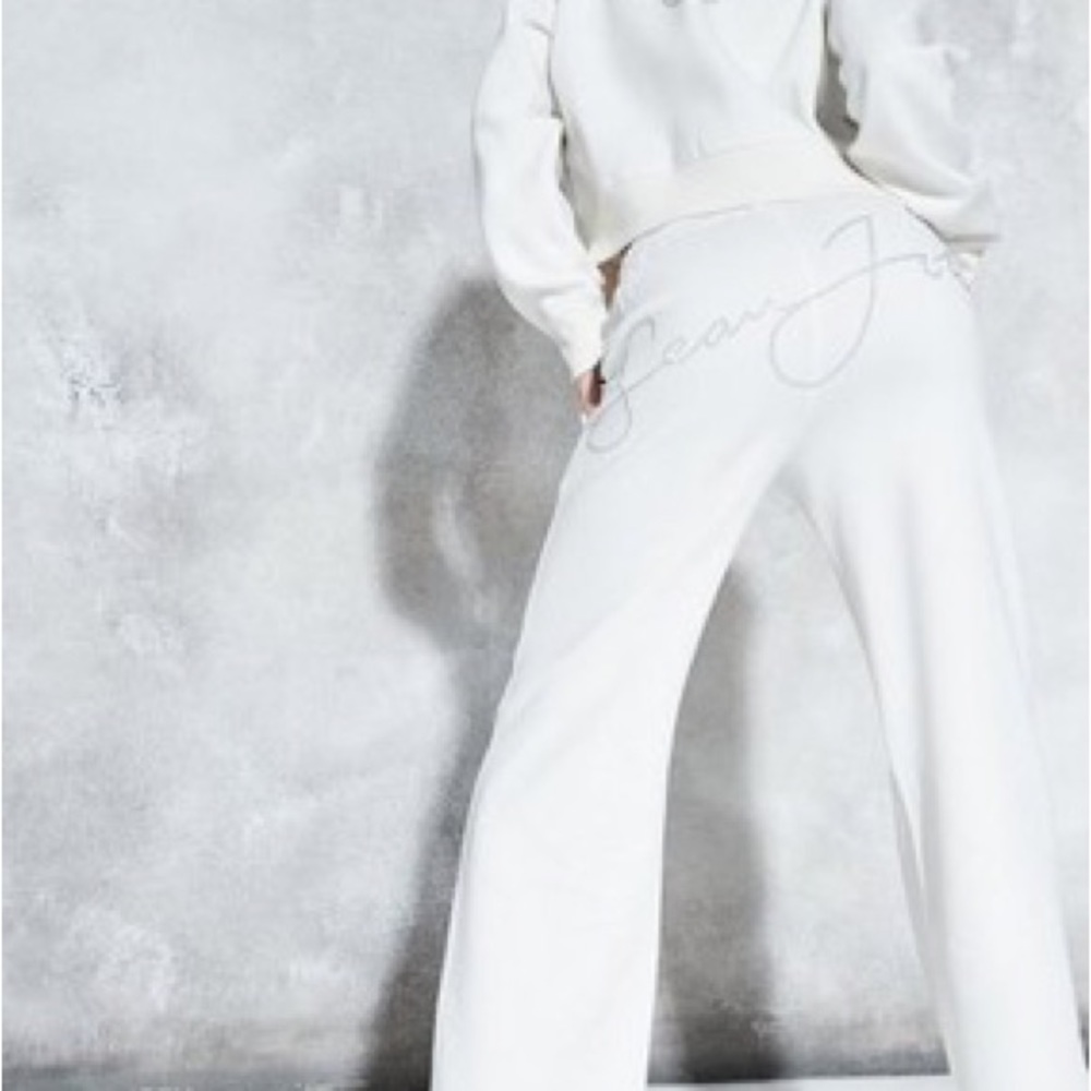 NWT Missguided Sean John Collaboration Cream Wide-Leg Sweat Pants